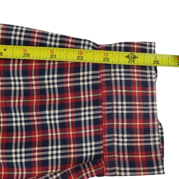 VINTAGE Tommy Hilfiger SIZE L Button Down Shirt Mens Red Plaid Crest Preppy - Picture 6 of 7